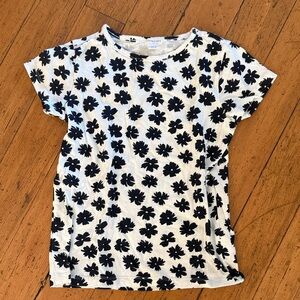 Crew Cuts Charming Girls Floral Tshirt  - Navy and White (sz 10)